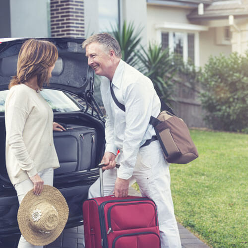 mature couple going travelling
