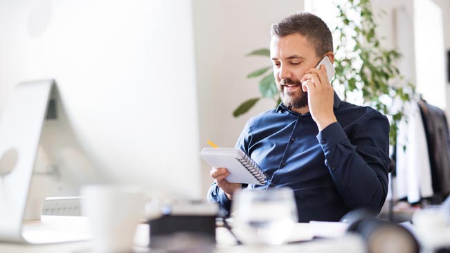 man on phone