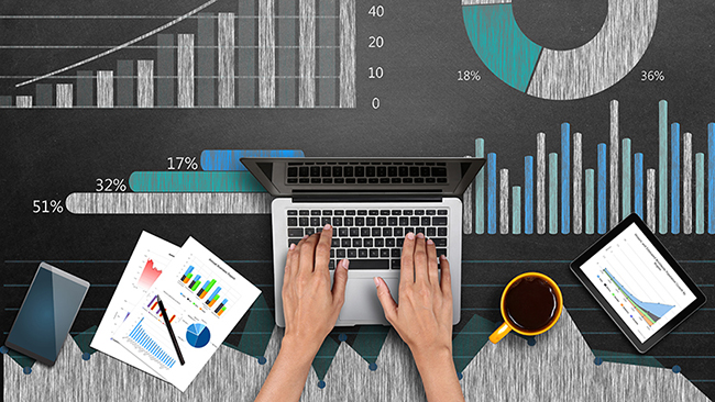laptop and graphs