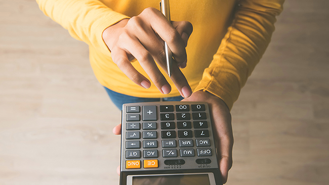 woman with calculator