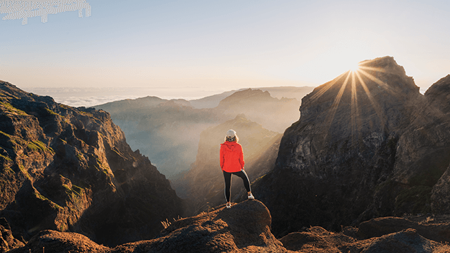 lady on a mountain