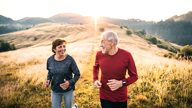 Active senior couple outdoors