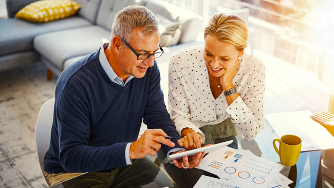 couple budgeting at desk