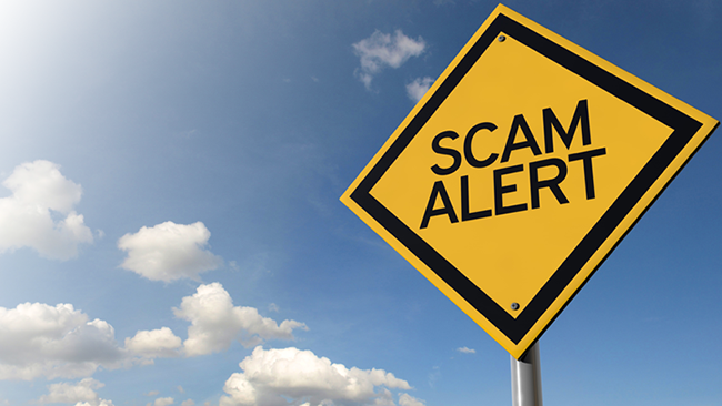 scam alert sign