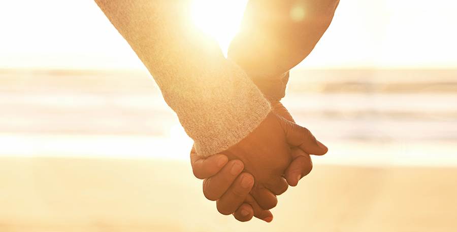Partners holding hands