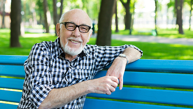 man on bench