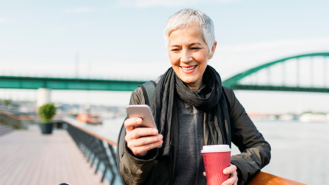 Woman using smart phone